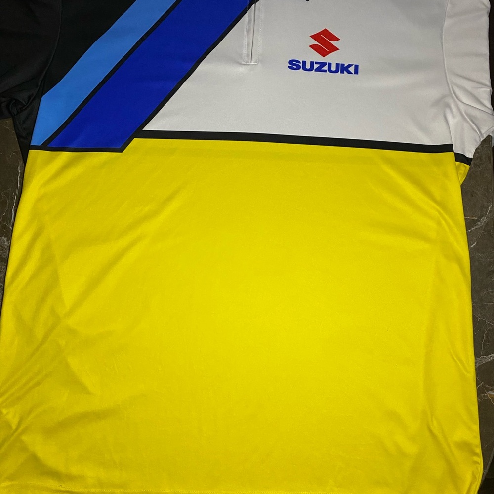 Suzuki Racing Polo Shirt XXL Factory Effex Motocross Team Performance Shirt - Picture 2 of 9
